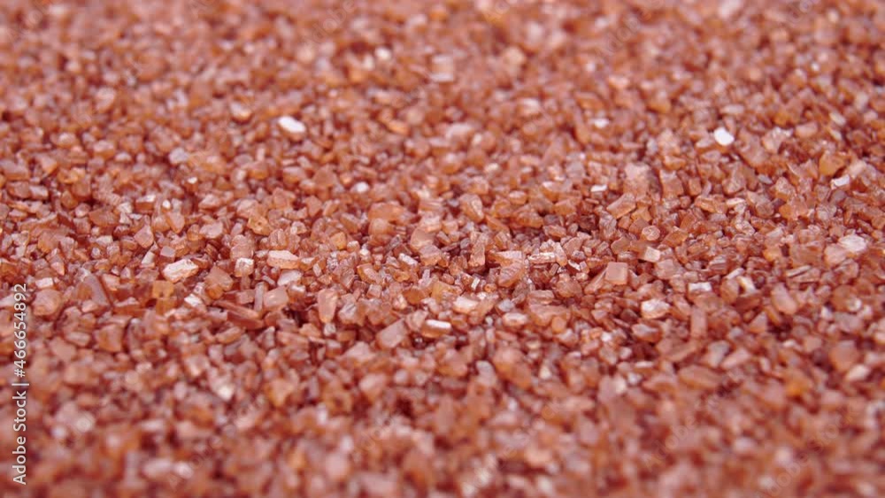 Red Hawaiian salt crystals close up. Rotation. Macro Red Hawaiian salt crystals close up. Rotation. Macro