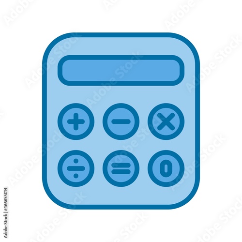 Calculator Filled Blue Vector Icon Design