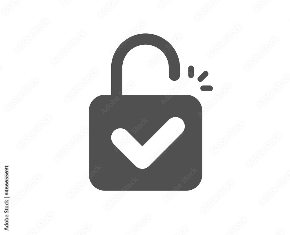 Lock icon. Padlock approved sign. Security access symbol. Classic flat style. Quality design element. Simple lock icon. Vector Lock icon. Padlock approved sign. Security access symbol. Classic flat style. Quality design element. Simple lock icon. Vector