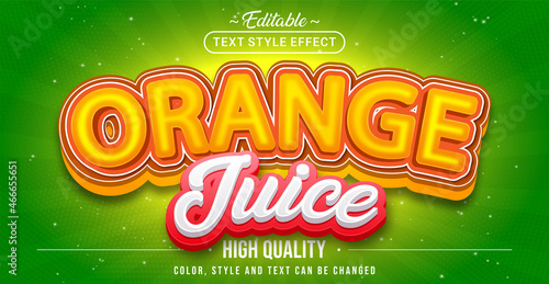 Editable text style effect - Orange Juice text style theme.