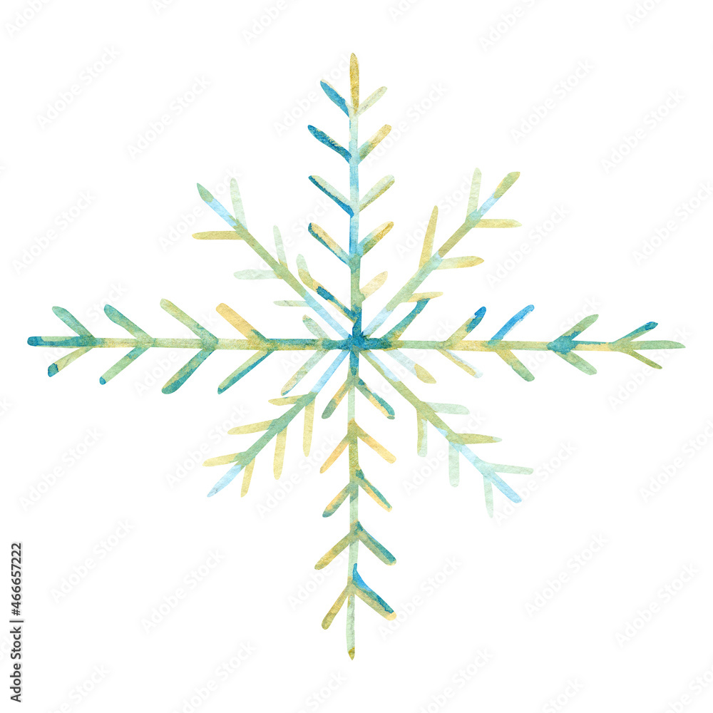 Obraz premium Hand drawn snowflake illustartion Holiday symbol in modern style isolated. Winter elements for storis decoration, postcard, banner, christmas card. 2022 happy new year