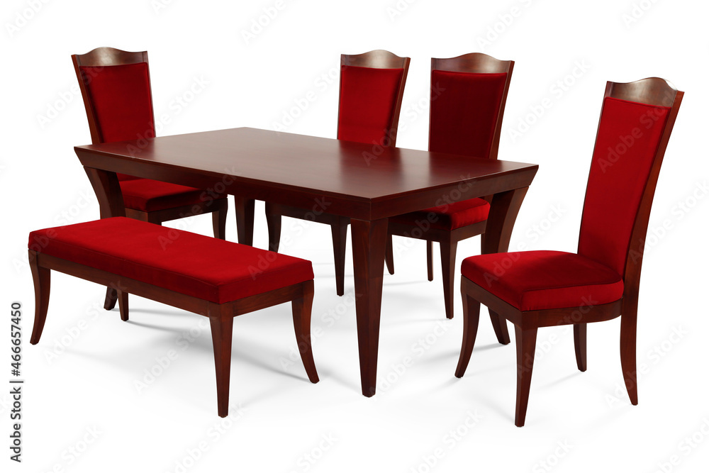 Obraz premium dining table and chairs isolated on white background 