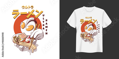 Ultra Ramen T-shirt and Apparel Trendy Design Typography Print vector illustration