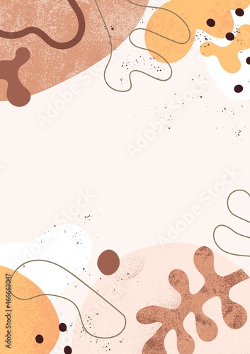 Trendy abstract background with organic geometric shapes. Modern minimal card...