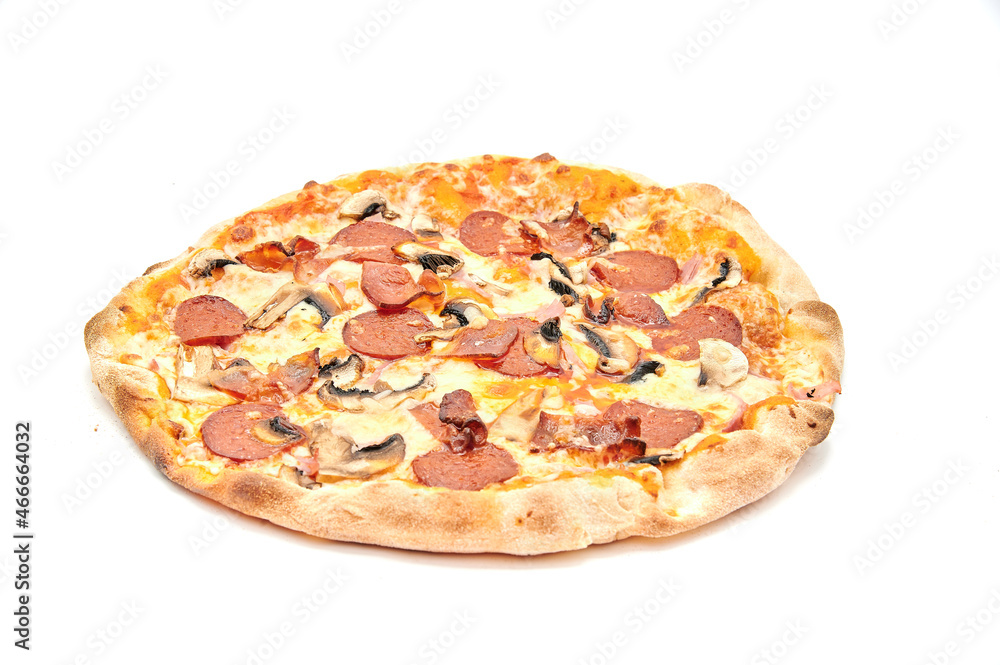 pizza with cheese and various ingredients pizza with cheese and various ingredients
