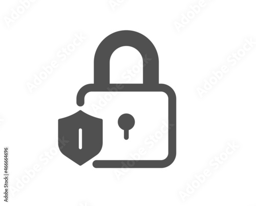 Lock icon. Padlock protection sign. Security access shield. Classic flat style. Quality design element. Simple lock icon. Vector