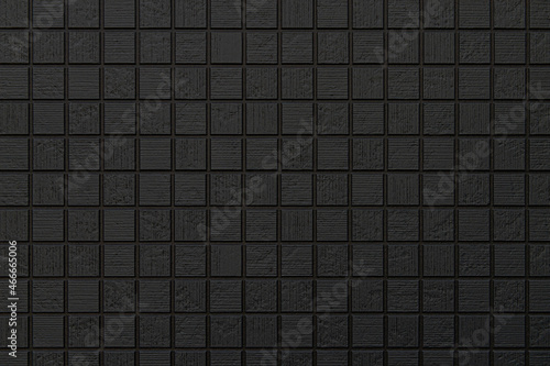 黒色のブロックタイルの壁面