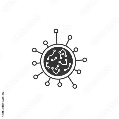 circuit board icon, logo engineering tech, microchip, electrical hardware, thin line web survey symbol on white background - editable stroke vector illustration
