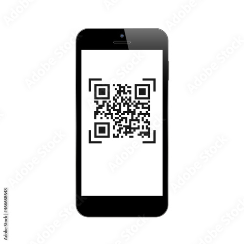 QR code scanner. Smartphone with QR code
