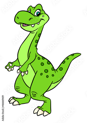 Big dinosaur funny raptor illustration character