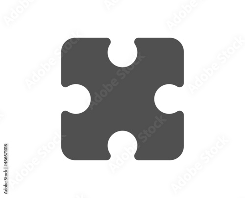 Puzzle piece icon. Jigsaw game shape sign. Business strategy element. Classic flat style. Quality design element. Simple puzzle icon. Vector