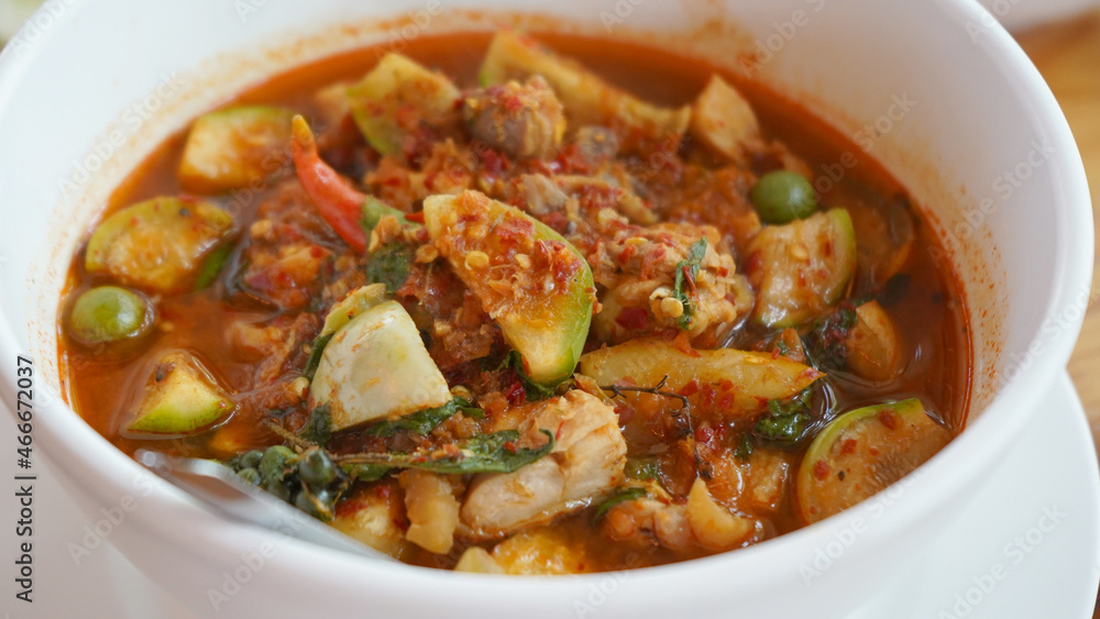 chicken soup. The close up of Thai spicy chicken curry. Real Thai taste. chicken soup. The close up of Thai spicy chicken curry. Real Thai taste.