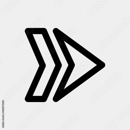 Right arrow icon vector illustration in line style, use for website mobile app presentation