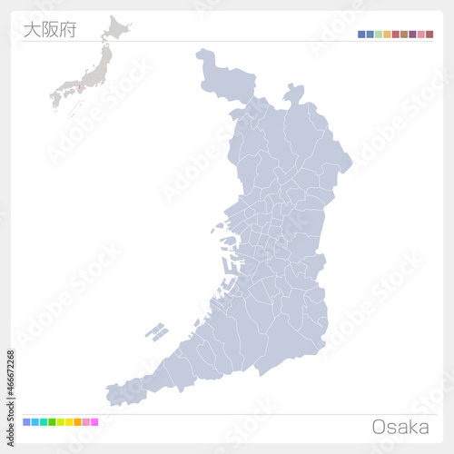 大阪府の地図・Osaka