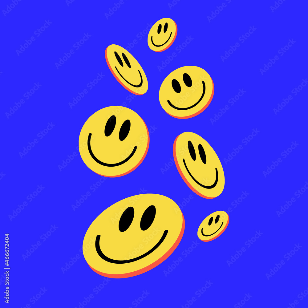 Obraz premium The Fall of Smile Happy Coins Vector Design.