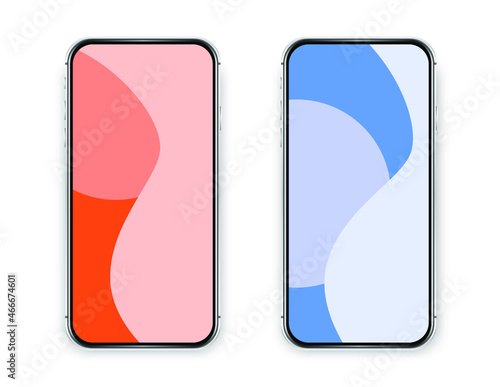 Wallpaper Mural Colorful phone mockup for presentation. Realistic isolated cell phone templates. Torontodigital.ca