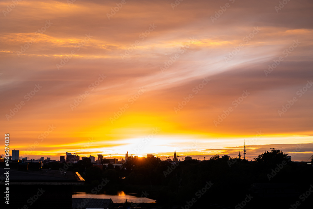 Sunset over Hamburg