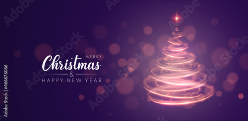 Merry Christmas and Happy New Year banner. 2022 vector background. Christmas greeting card.