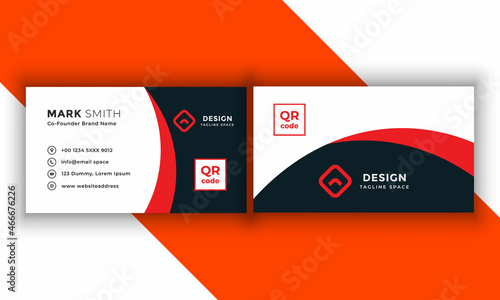 Elegant minimal blue, red and black business card template Free Vector