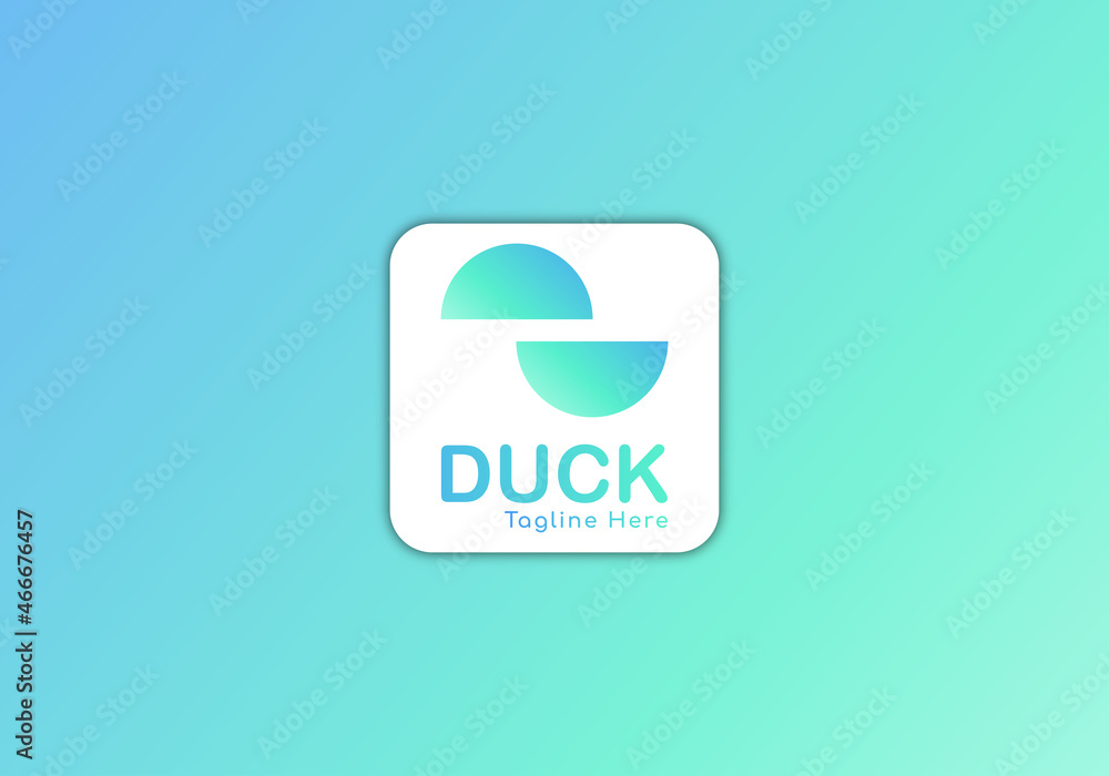 Duck Logo Design vector. Duck In half Circle filled with shape. Duck icon shaped circle
