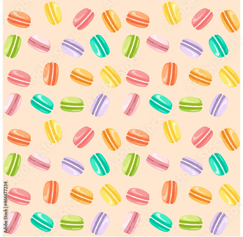 Seamless pattern with colored macarons
