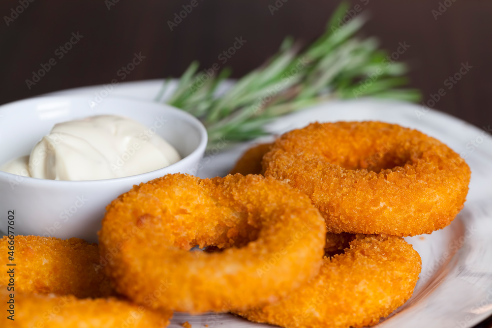 cheese rings with cheese sauce with spices cheese rings with cheese sauce with spices