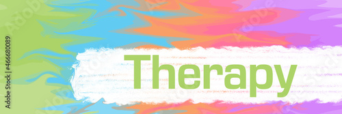 Therapy Colorful Waves Painting Background Brush Stroke Text 