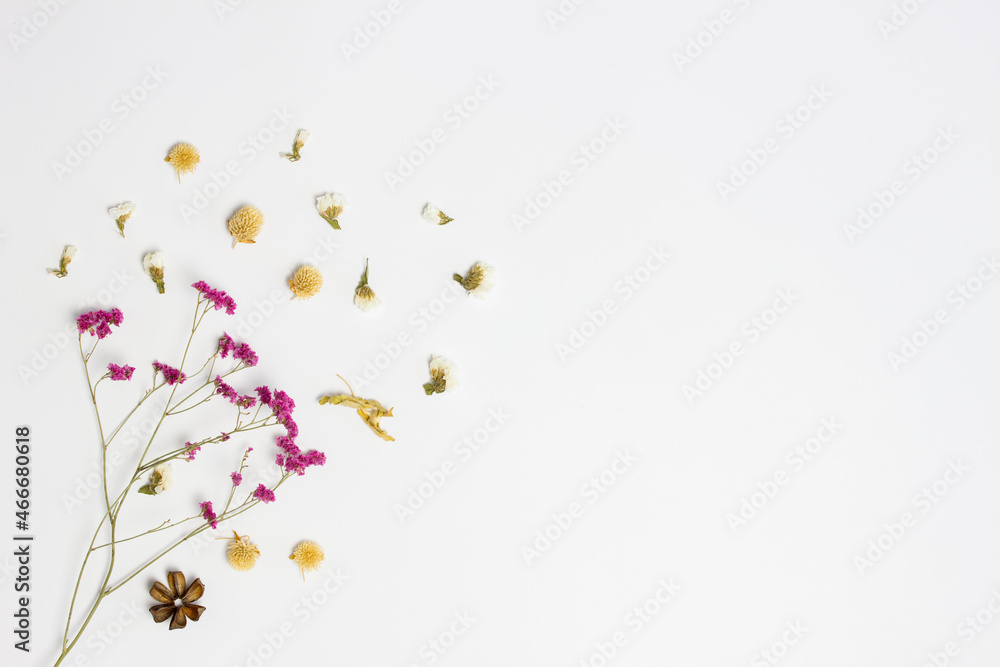 Pink floral background with copy space over the white background. Pink floral background with copy space over the white background.