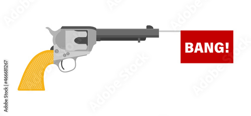 Flat vector illustration of antiquated American Gun.