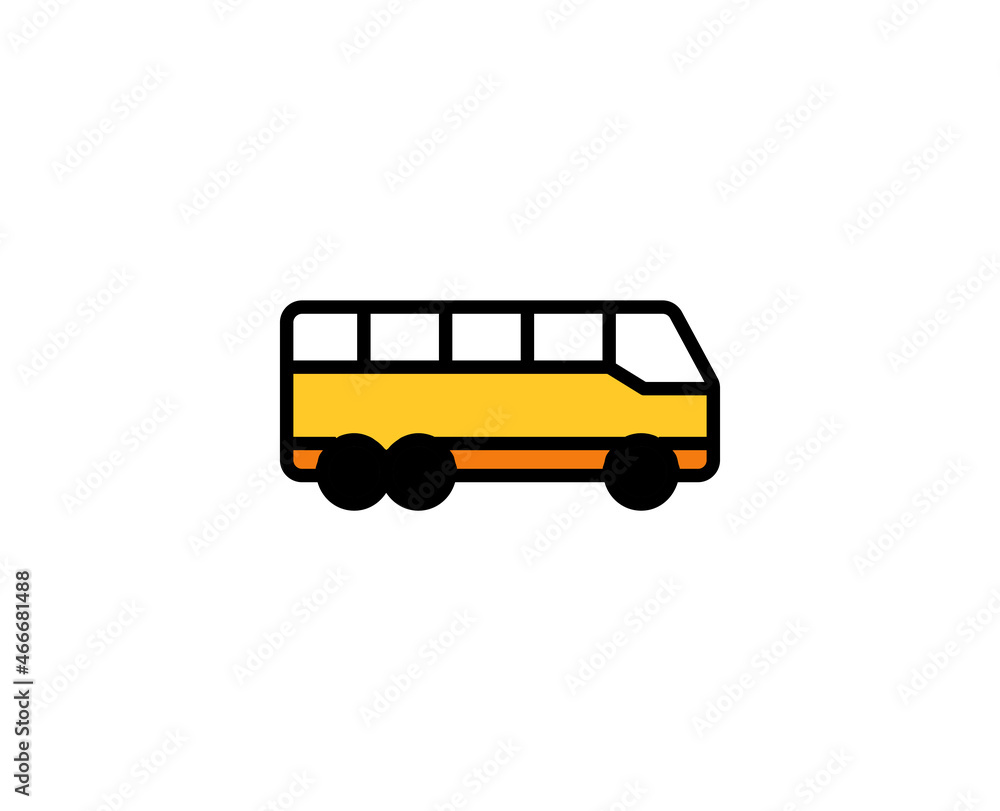 School bus line icon. High quality outline symbol for web design or mobile app. Thin line sign for design logo. Color outline pictogram on white background