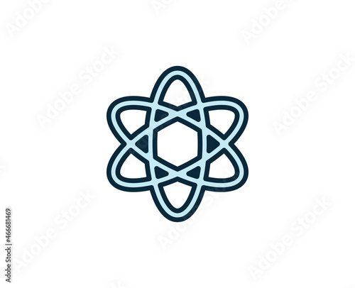 Atom line icon. High quality outline symbol for web design or mobile app. Thin line sign for design logo. Color outline pictogram on white background