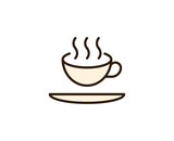 Cup of tea or coffee flat icon. Single high quality outline symbol for web design or mobile app.  Holidays thin line signs for design logo, visit card, etc. Outline pictogram EPS10