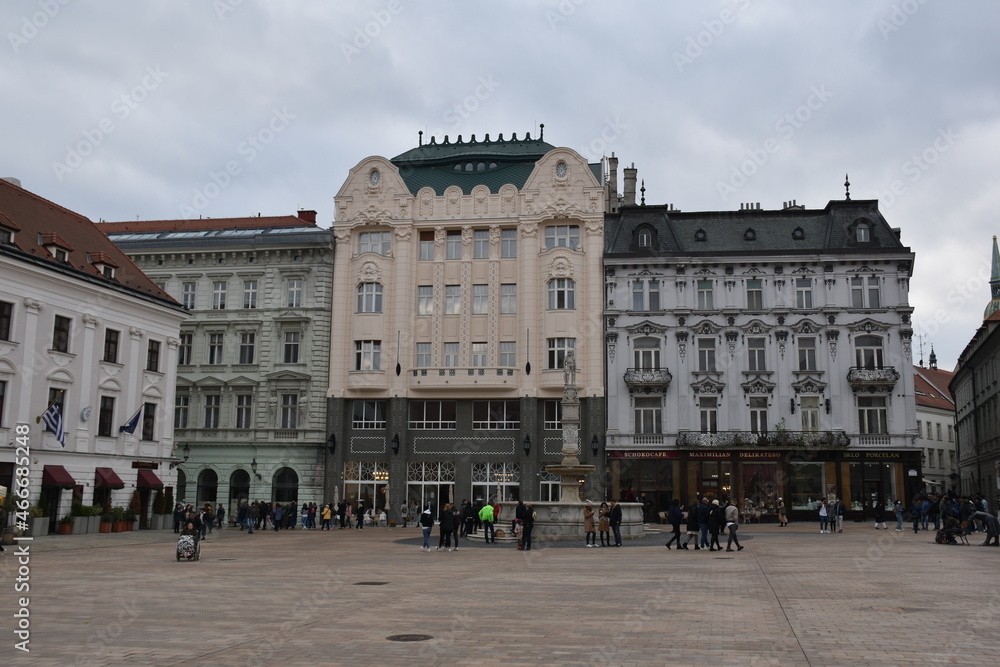 Square of the capital city of Slovakia.