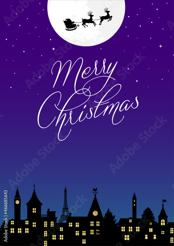 Merry christmas postcard template illustration