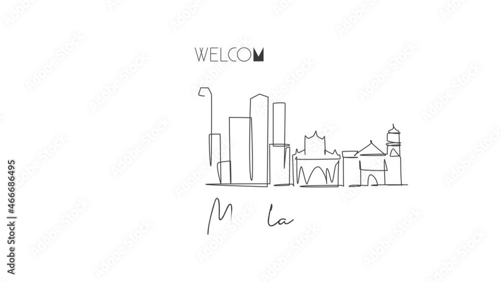 Animation of one line drawing of Manila city skyline, Philippines. Historical town landscape in the world. Best holiday destination. Editable continuous line self draw animated. Full length motion. Animation of one line drawing of Manila city skyline, Philippines. Historical town landscape in the world. Best holiday destination. Editable continuous line self draw animated. Full length motion.