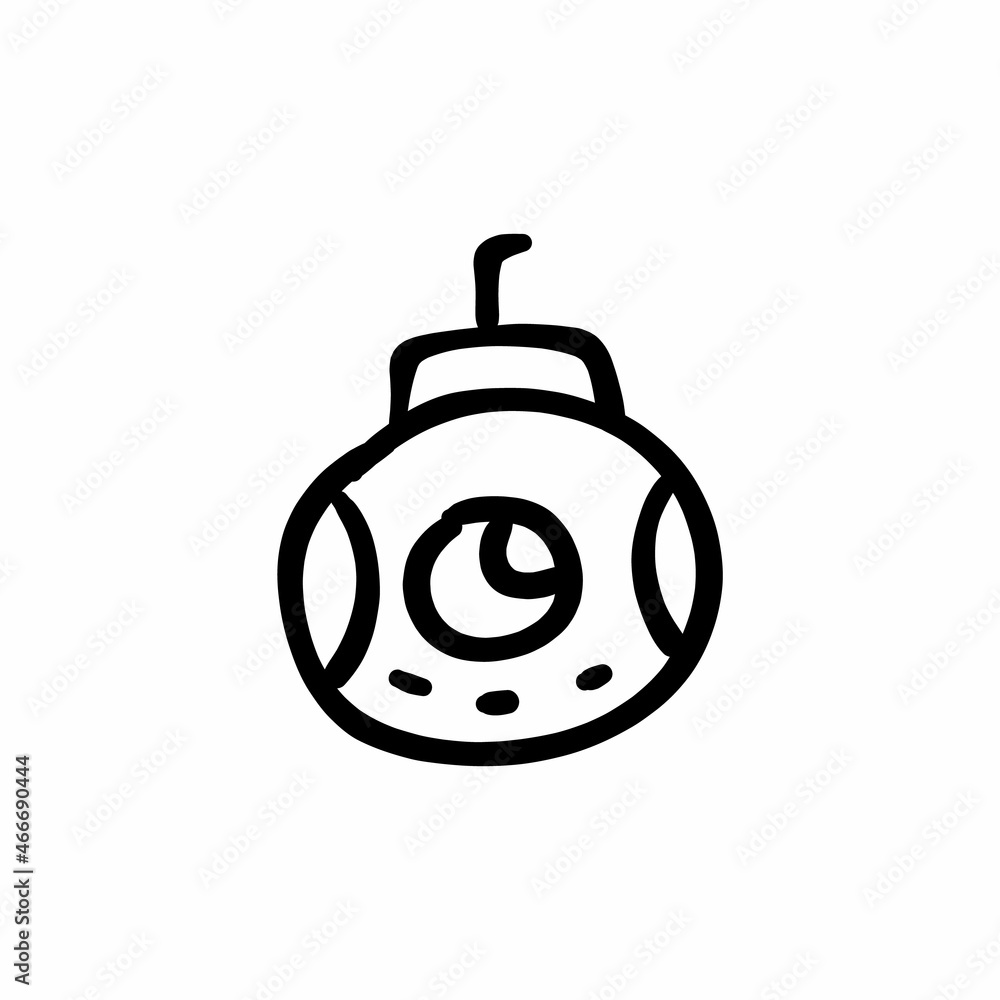 Submarine icon in vector. Logotype - Doodle