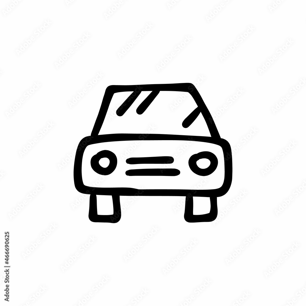 Suv car icon in vector. Logotype - Doodle