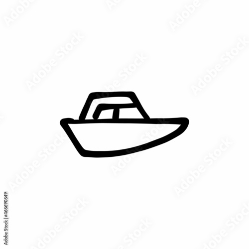 Motorboat icon in vector. Logotype - Doodle