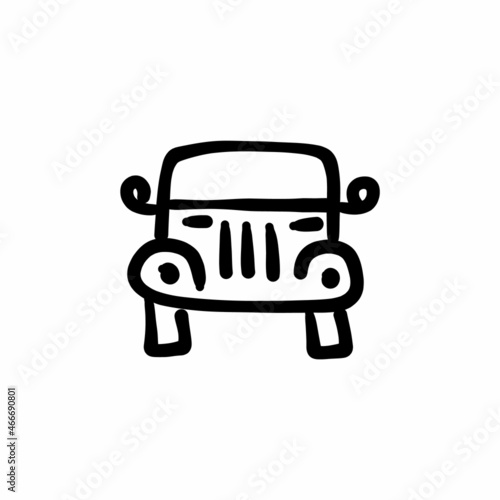Jeep icon in vector. Logotype - Doodle