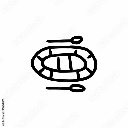 Paddle  boat icon in vector. Logotype - Doodle