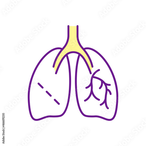 Принти на полотні Lungs surgery RGB color icon
