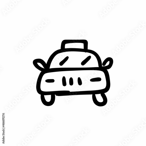 Fastback car icon in vector. Logotype - Doodle photo