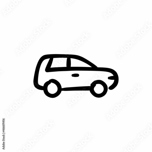 Suv icon in vector. Logotype - Doodle