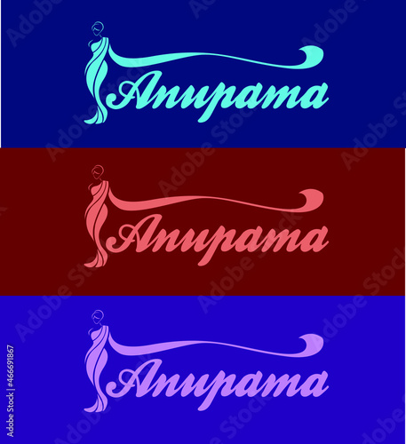 Anupama sarees senter logo with Women figure wearing saree.
