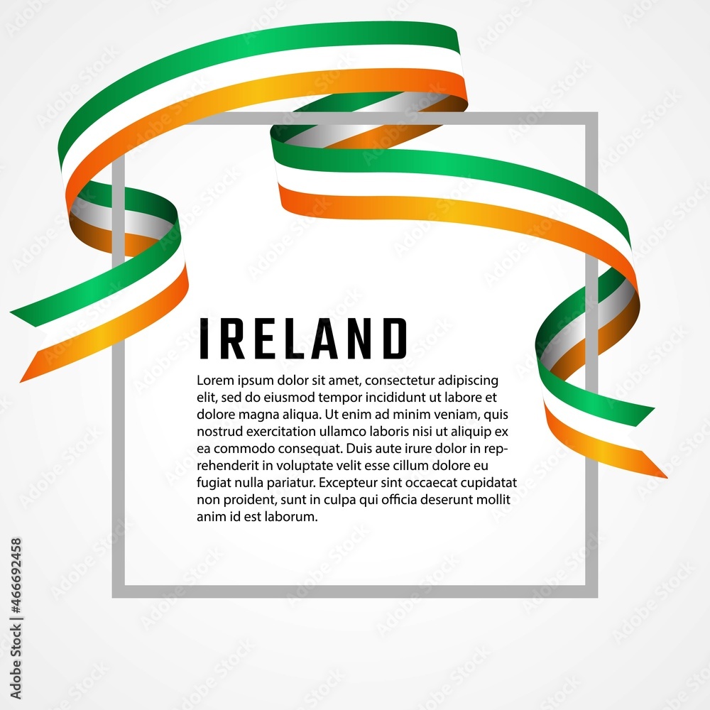 ribbon shape irish flag background template ribbon shape irish flag background template