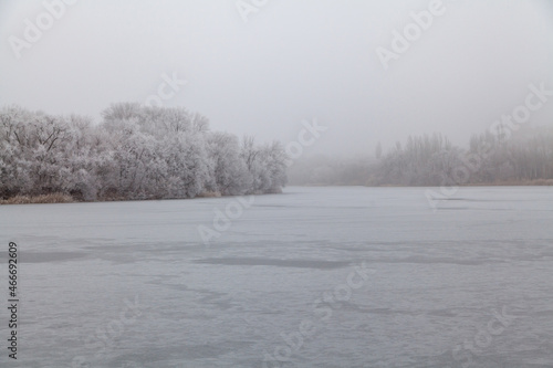 Wallpaper Mural Fog over  frozen river Torontodigital.ca