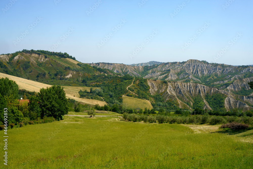 Rural landscape on the hills near Imola and Riolo Terme