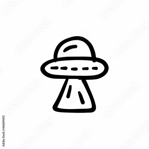 Alien spaceship icon in vector. Logotype - Doodle