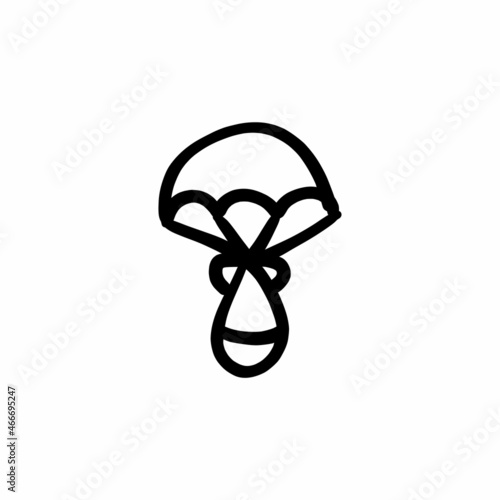 Parachute icon in vector. Logotype - Doodle