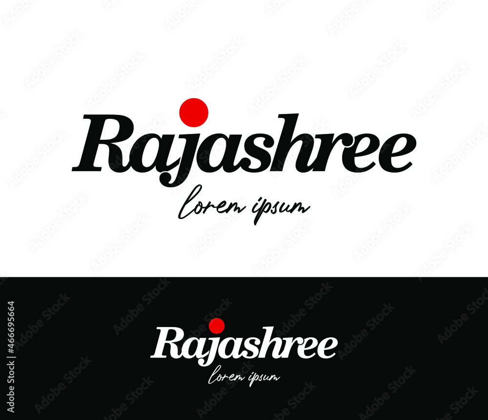 Rajashree lettering logo. Rajashree indian brand logo. Rajashree lettering logo. Rajashree indian brand logo.